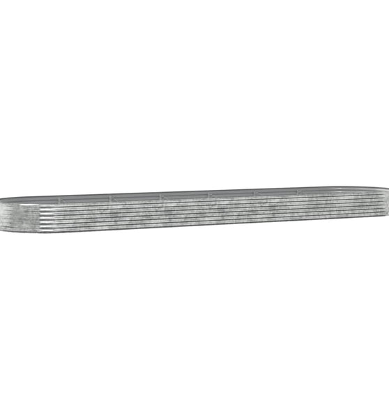Hochbeet Pulverbeschichteter Stahl 600x140x36 cm Silbern