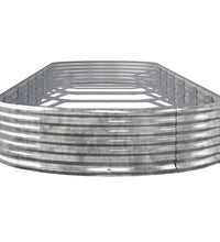 Hochbeet Pulverbeschichteter Stahl 600x140x36 cm Silbern