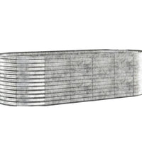 Hochbeet Pulverbeschichteter Stahl 249x100x68 cm Silbern