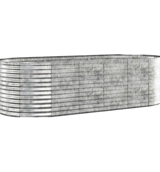 Hochbeet Pulverbeschichteter Stahl 249x100x68 cm Silbern