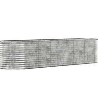 Hochbeet Pulverbeschichteter Stahl 322x100x68 cm Silbern