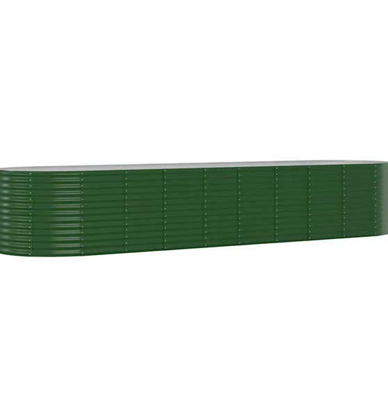 Hochbeet Pulverbeschichteter Stahl 396x100x68 cm Grün