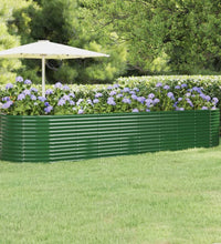 Hochbeet Pulverbeschichteter Stahl 396x100x68 cm Grün