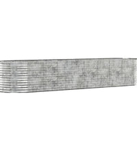 Hochbeet Pulverbeschichteter Stahl 396x100x68 cm Silbern