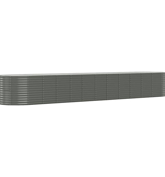 Hochbeet Pulverbeschichteter Stahl 507x100x68 cm Grau