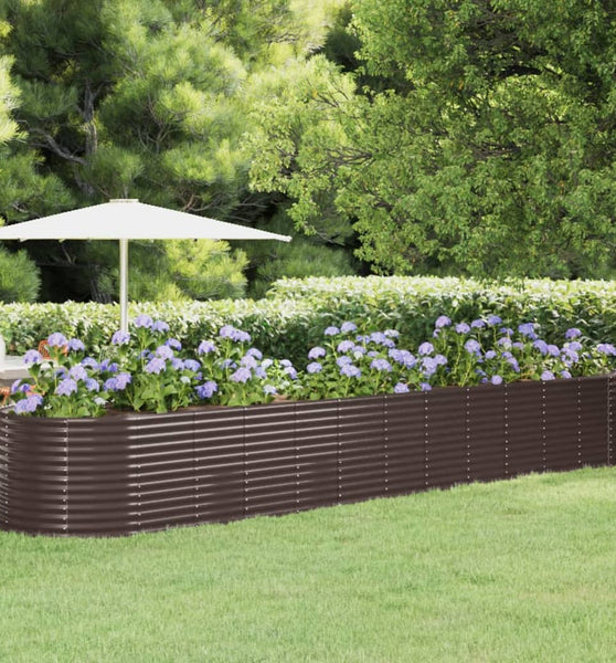Hochbeet Pulverbeschichteter Stahl 507x100x68 cm Braun