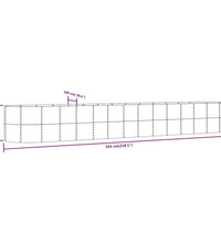 Hochbeet Silbern 554x100x68 cm Pulverbeschichteter Stahl
