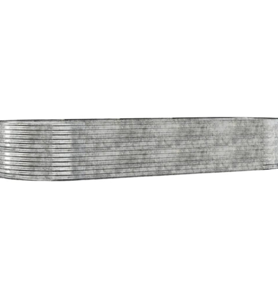 Hochbeet Silbern 367x140x68 cm Pulverbeschichteter Stahl