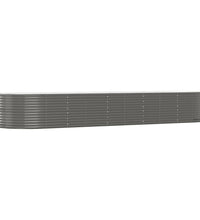 Hochbeet Grau 447x140x68 cm Pulverbeschichteter Stahl