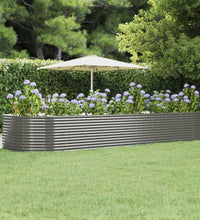 Hochbeet Grau 447x140x68 cm Pulverbeschichteter Stahl