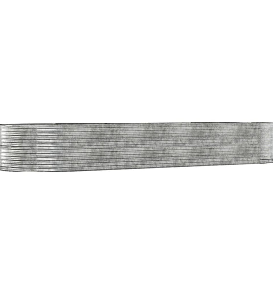 Hochbeet Silbern 447x140x68 cm Pulverbeschichteter Stahl