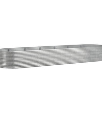 Hochbeet Pulverbeschichteter Stahl 510x140x68 cm Silbern