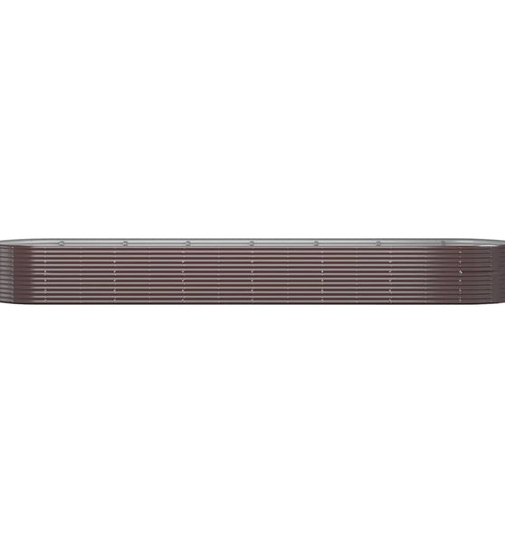 Hochbeet Pulverbeschichteter Stahl 584x140x68 cm Braun
