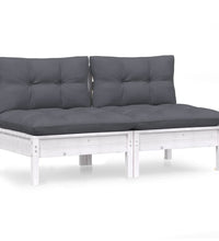 2-Sitzer-Gartensofa mit Anthrazit Kissen Massivholz Kiefer