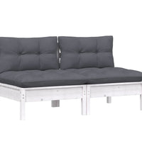 2-Sitzer-Gartensofa mit Anthrazit Kissen Massivholz Kiefer