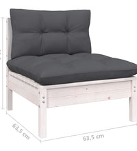 2-Sitzer-Gartensofa mit Anthrazit Kissen Massivholz Kiefer