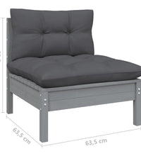 2-Sitzer-Gartensofa mit Anthrazit Kissen Massivholz Kiefer