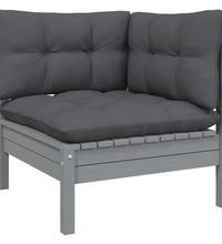 2-Sitzer-Gartensofa mit Anthrazit Kissen Massivholz Kiefer