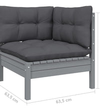 2-Sitzer-Gartensofa mit Anthrazit Kissen Massivholz Kiefer