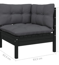 2-Sitzer-Gartensofa mit Anthrazit Kissen Massivholz Kiefer