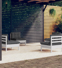 4-tlg. Garten-Lounge-Set mit Anthrazit Kissen Kiefernholz