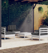 5-tlg. Garten-Lounge-Set mit Anthrazit Kissen Kiefernholz