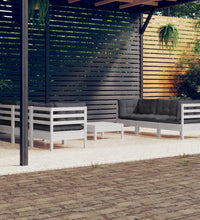 7-tlg. Garten-Lounge-Set mit Anthrazit Kissen Kiefernholz