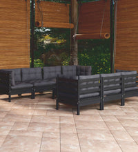 8-tlg. Garten-Lounge-Set mit Kissen Massivholz Kiefer