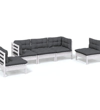 5-tlg. Garten-Lounge-Set mit Kissen Kiefer Massivholz