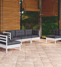 5-tlg. Garten-Lounge-Set mit Kissen Kiefer Massivholz