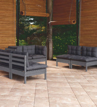 6-tlg. Garten-Lounge-Set mit Kissen Kiefer Massivholz