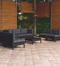 8-tlg. Garten-Lounge-Set mit Kissen Massivholz Kiefer