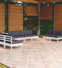 8-tlg. Garten-Lounge-Set mit Kissen Kiefer Massivholz