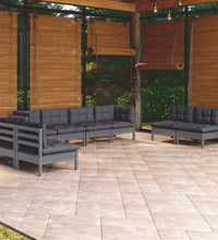 8-tlg. Garten-Lounge-Set mit Kissen Kiefer Massivholz