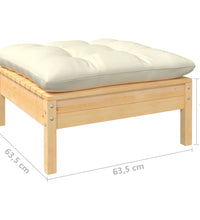 9-tlg. Garten-Lounge-Set mit Creme Kissen Massivholz Kiefer