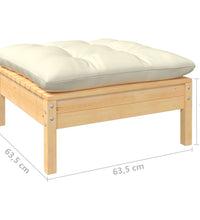 7-tlg. Garten-Lounge-Set mit Creme Kissen Massivholz Kiefer