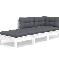 3-tlg. Garten-Lounge-Set mit Kissen Kiefer Massivholz