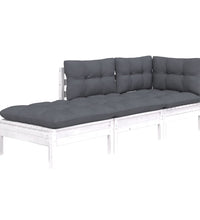 3-tlg. Garten-Lounge-Set mit Kissen Kiefer Massivholz