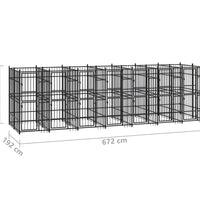 Outdoor-Hundezwinger Stahl 12,9 m²