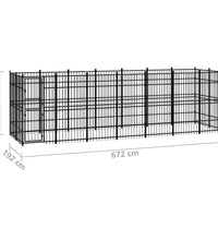 Outdoor-Hundezwinger Stahl 12,9 m²