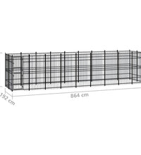 Outdoor-Hundezwinger Stahl 16,59 m²