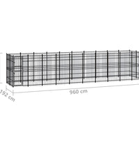 Outdoor-Hundezwinger Stahl 18,43 m²