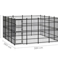 Outdoor-Hundezwinger Stahl 14,75 m²