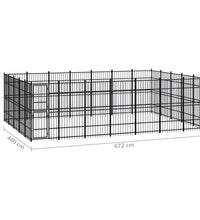 Outdoor-Hundezwinger Stahl 32,26 m²