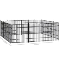 Outdoor-Hundezwinger Stahl 33,18 m²