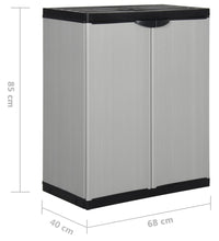 Garten-Lagerschrank mit 1 Boden Grau und Schwarz 68x40x85 cm