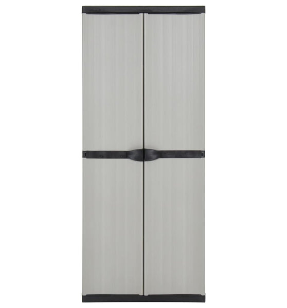 Garten-Lagerschrank mit 3 Böden Grau & Schwarz 68x40x168 cm