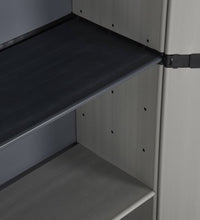 Garten-Lagerschrank mit 3 Böden Grau & Schwarz 68x40x168 cm