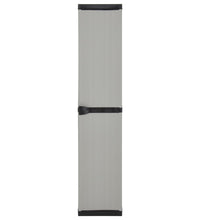 Garten-Lagerschrank mit 3 Böden Grau & Schwarz 34x40x168 cm