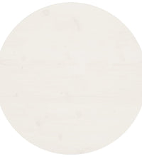 Tischplatte Weiß Ø70x2,5 cm Massivholz Kiefer